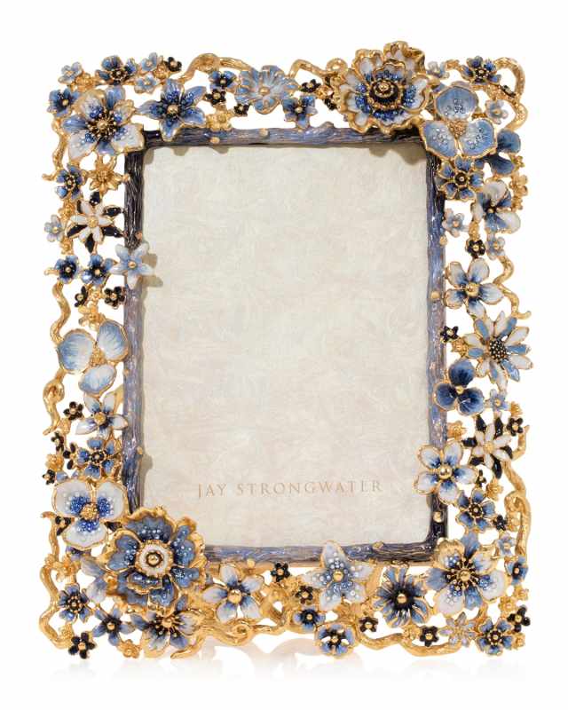 Indigo Cluster Flower Frame, 5" x 7"