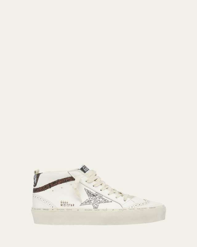 Mid Star Glitter Wing-Tip Sneakers