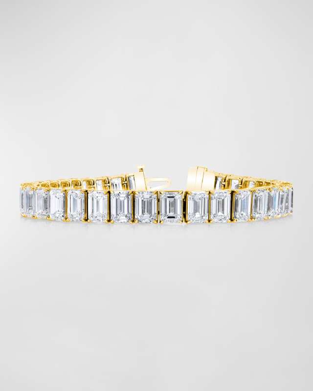 18K Gold North-South Prong-Set Diamond Tennis Bracelet, 27.75tcw, 7"L