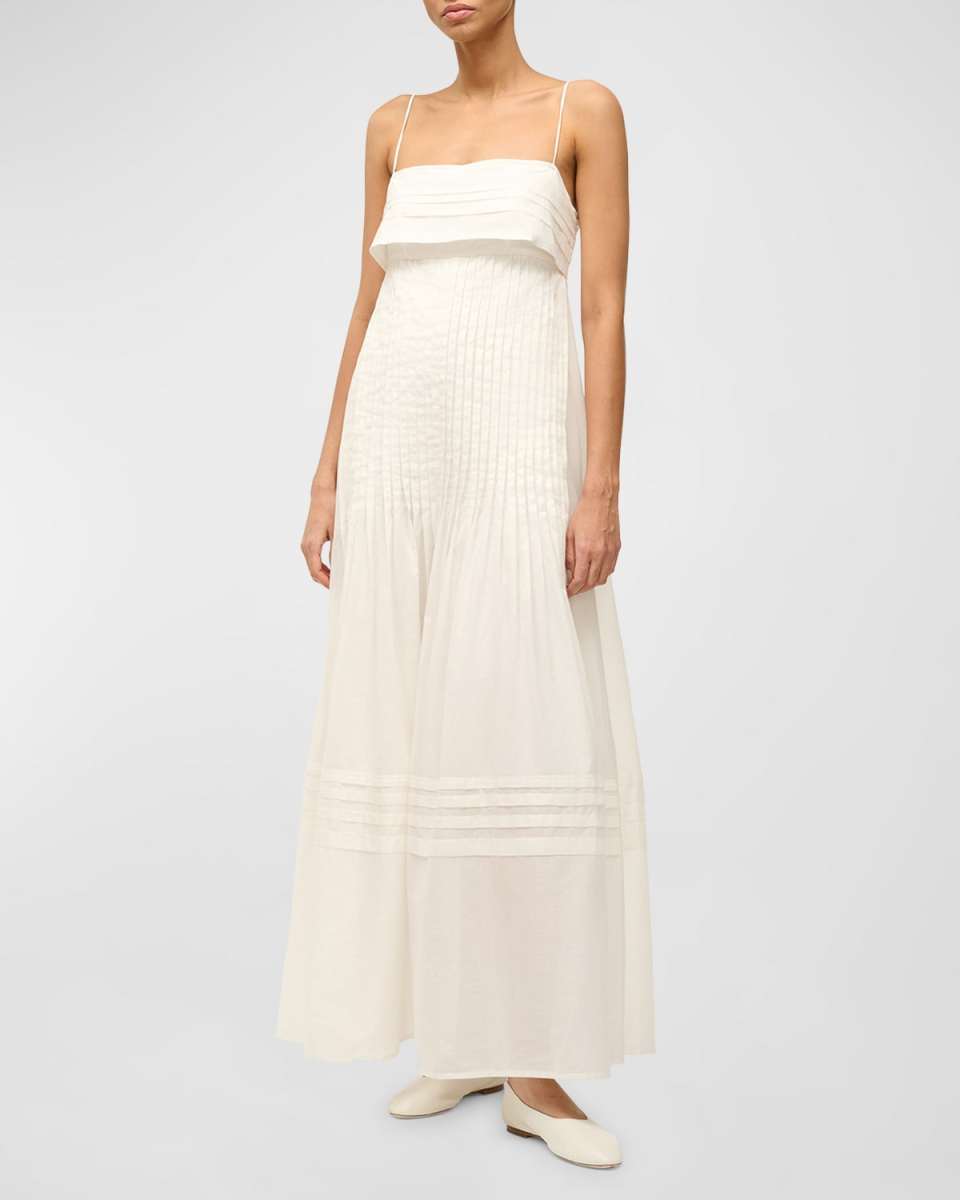Kristina Pintuck Cotton Poplin Sleeveless Maxi Dress