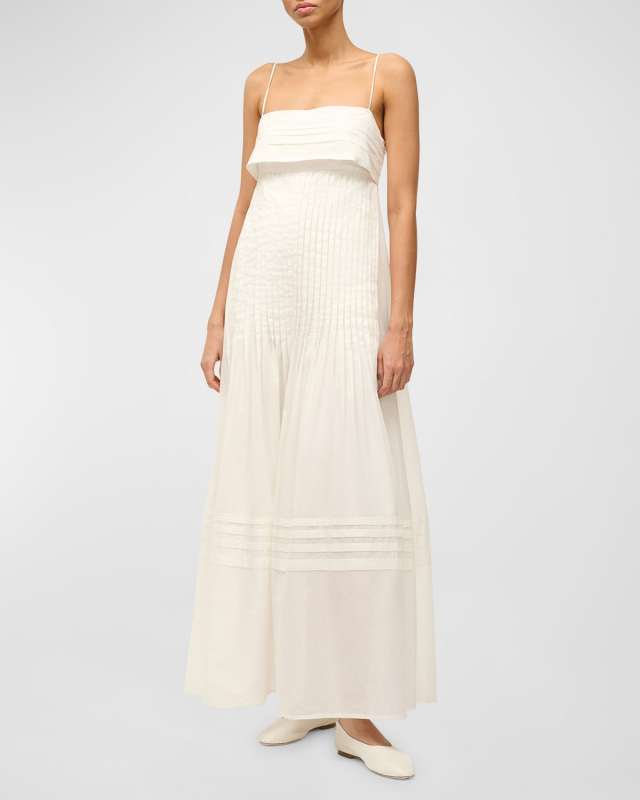 Kristina Pintuck Cotton Poplin Sleeveless Maxi Dress