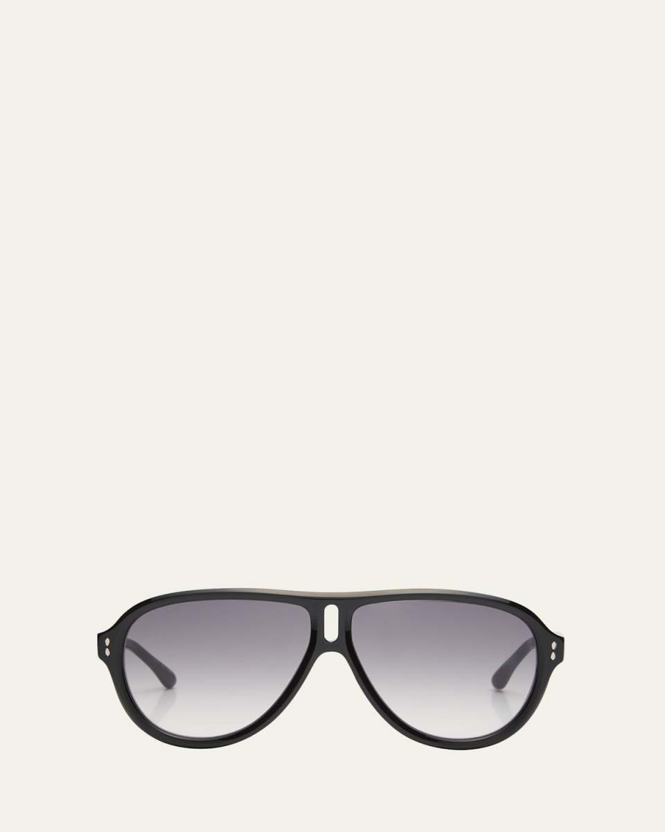 Logo Acetate Aviator Sunglasses