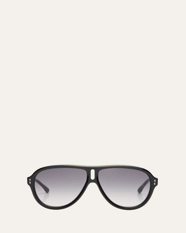 Logo Acetate Aviator Sunglasses