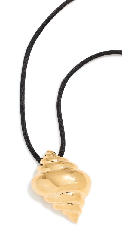 Kenneth Jay Lane Seashell Pendant Necklace Gold