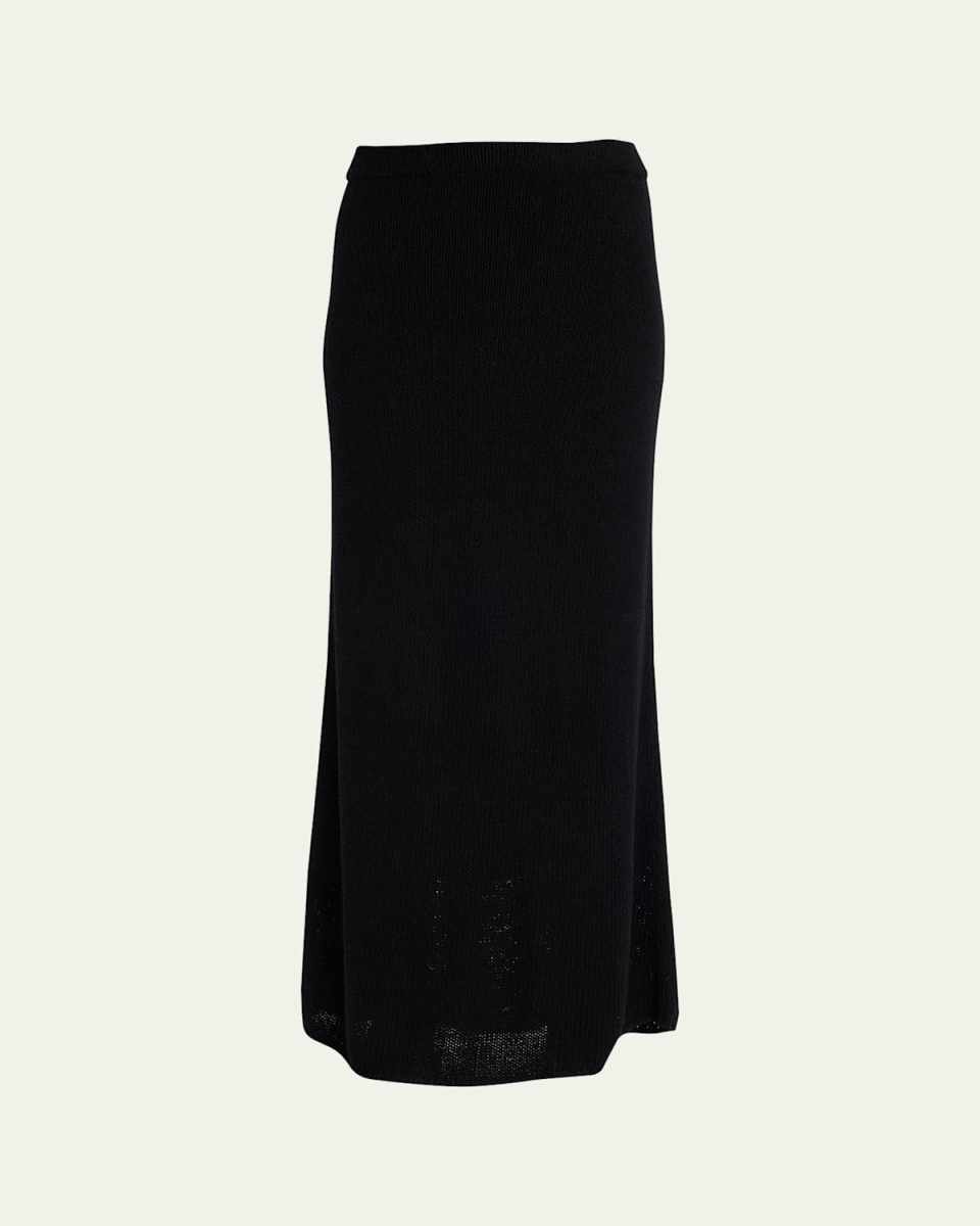 Fumaia Maxi Open-Knit Silk Skirt