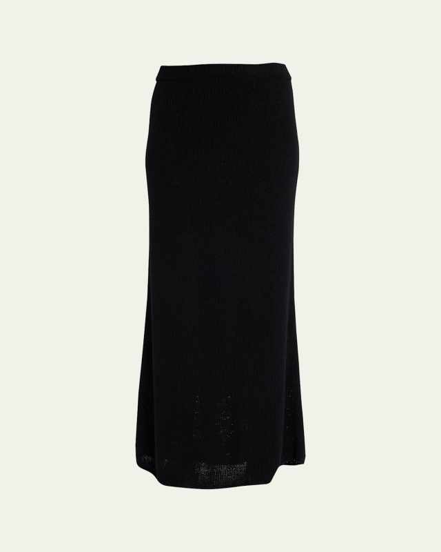 Fumaia Maxi Open-Knit Silk Skirt