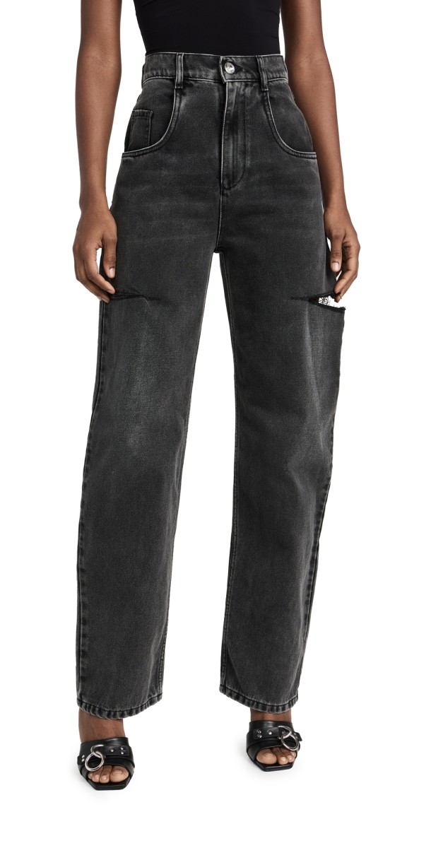 Maison Margiela Denim Jeans with Slash Details Black Washed