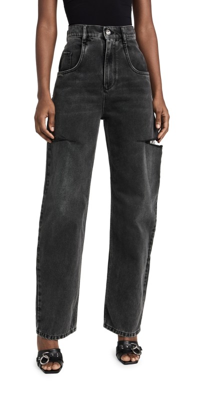 Maison Margiela Denim Jeans with Slash Details Black Washed