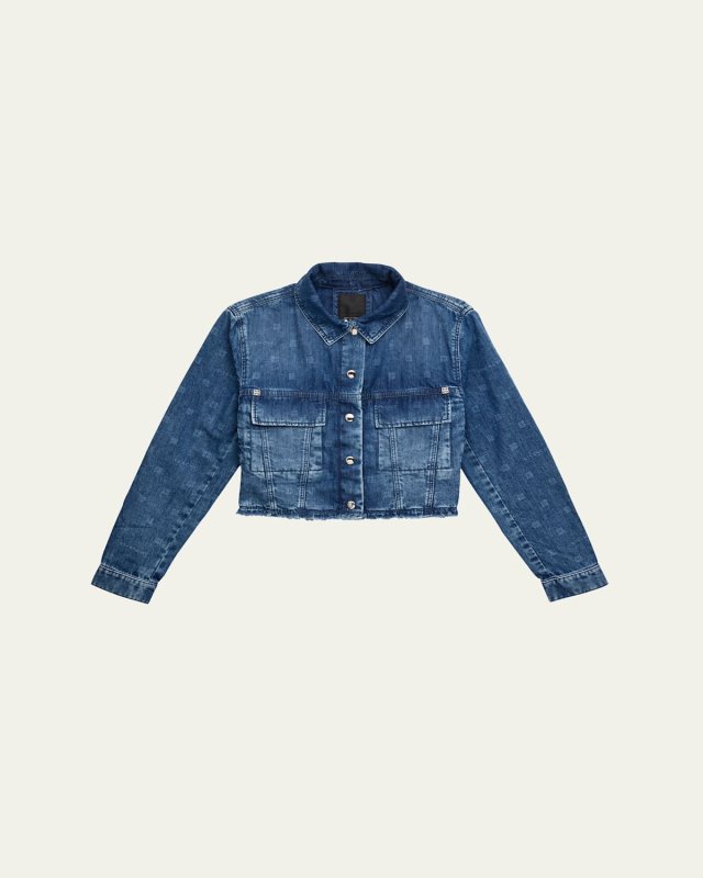 Girl's 4G Denim Jacket, Size 5-14