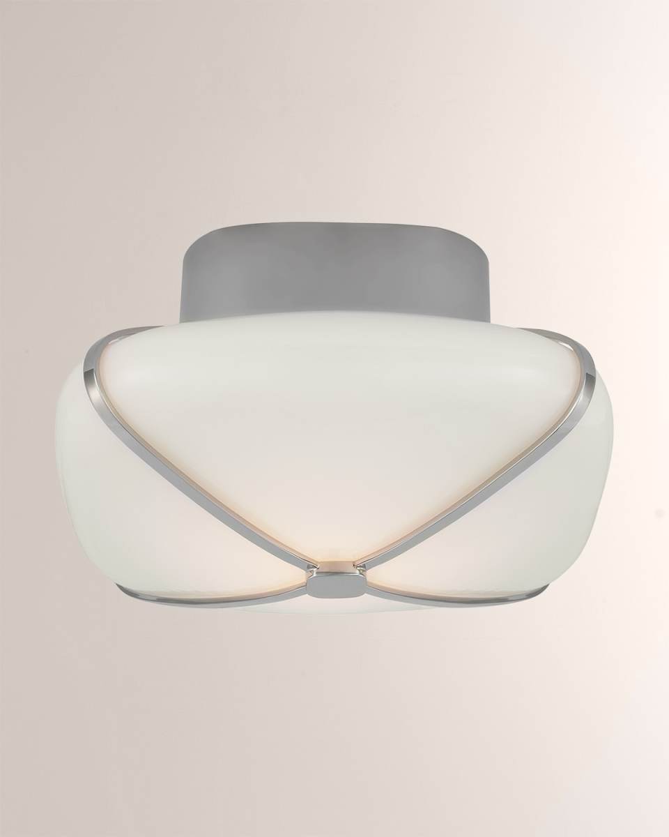 Fondant 9" Flush Mount in Polished Nickel by Chapman & Myers