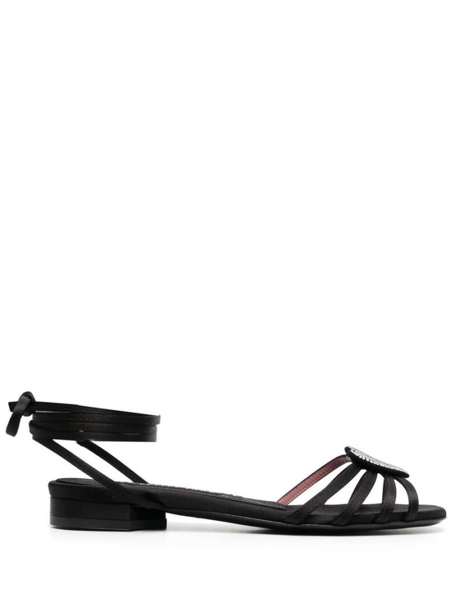 crystal-embellished heart sandals