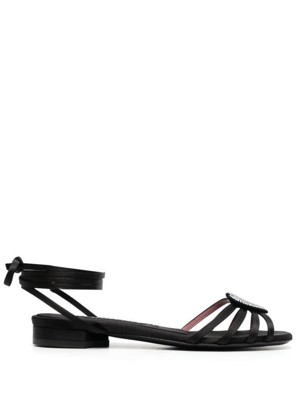 crystal-embellished heart sandals