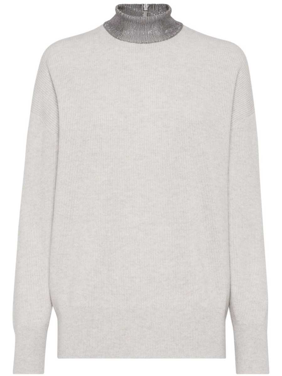 Monili-chain cashmere jumper