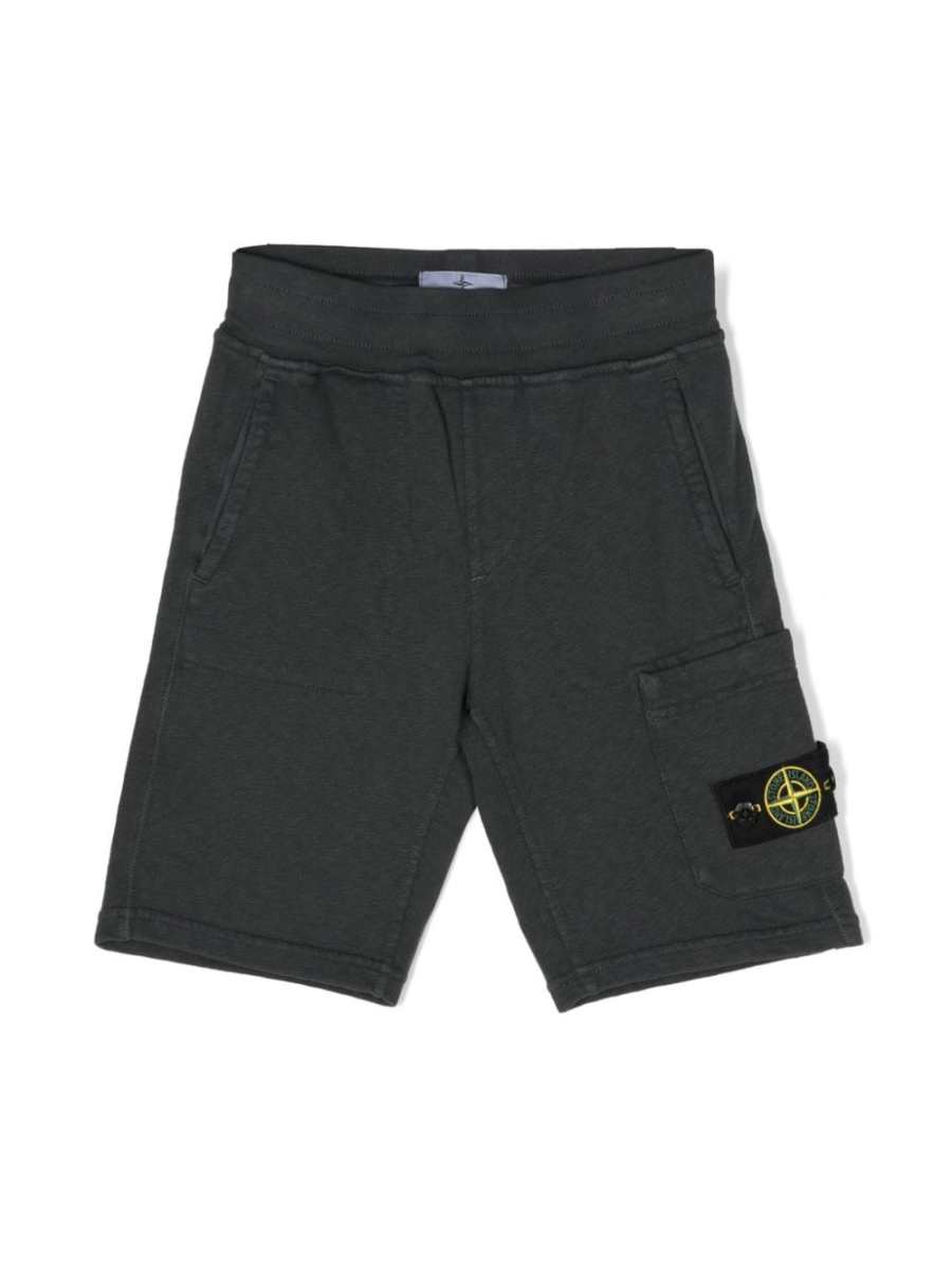 Compass-badge cotton shorts