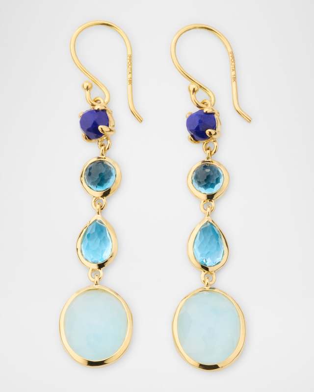 Rock Candy 18K Gold 4-Stone Linear Drop Earrings