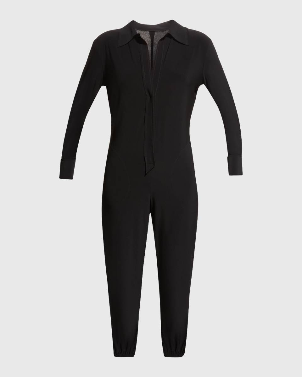 Spread-Collar Jog Jumpsuit