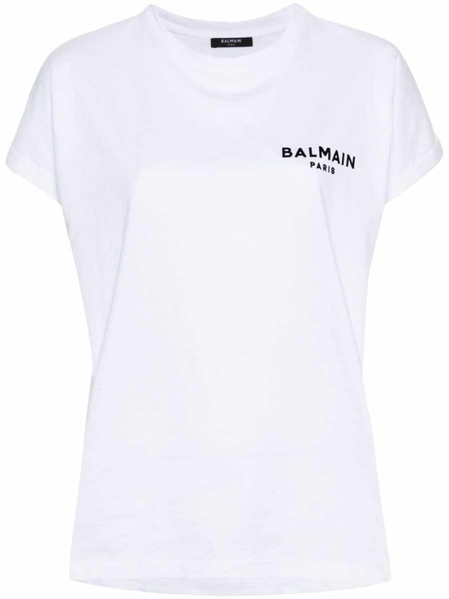 flocked-logo cotton T-shirt