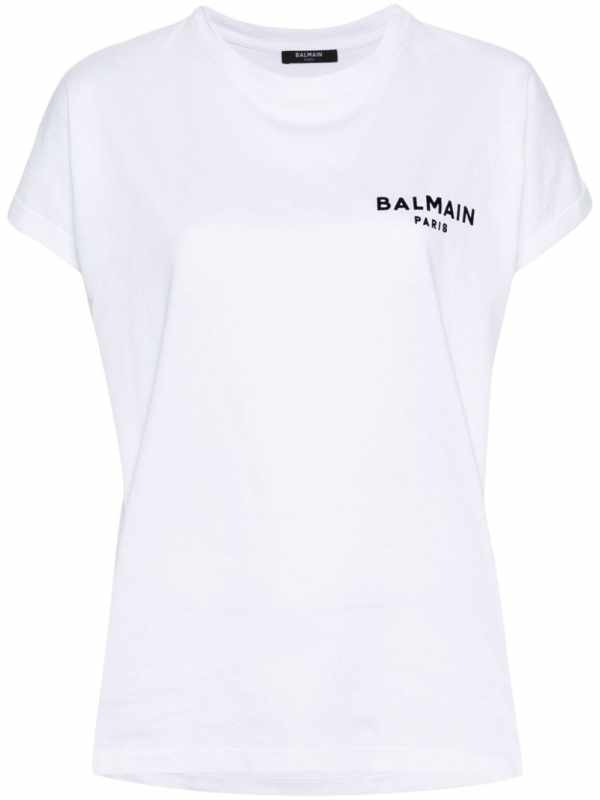 flocked-logo cotton T-shirt