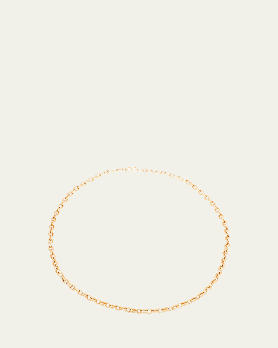 18K Yellow Gold Double Chain Necklace with Medium Links, 18"L