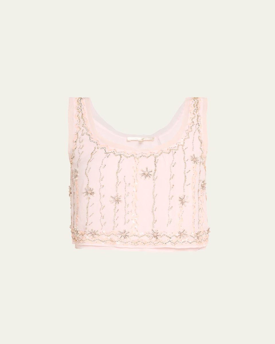 Ensor Sequin-Embellished Crop Top