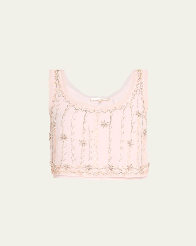Ensor Sequin-Embellished Crop Top