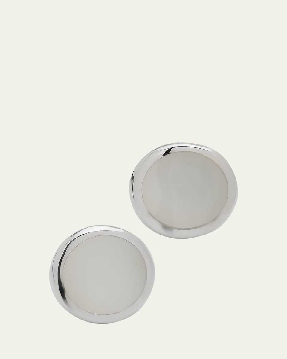 Small Flat Stud in Sterling Silver