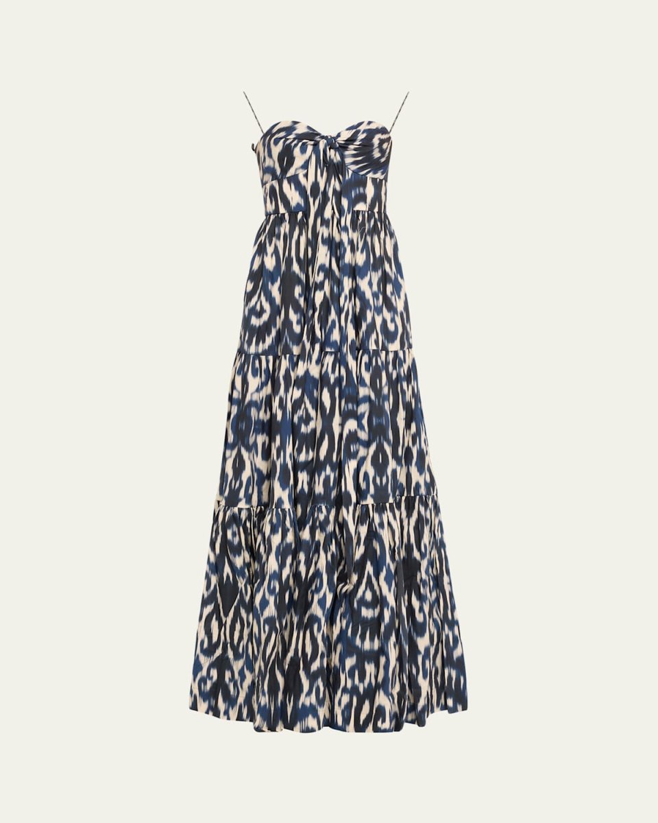 Piana Knotted Halter Cotton Poplin Maxi Dress