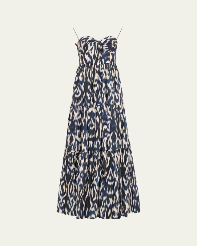 Piana Knotted Halter Cotton Poplin Maxi Dress