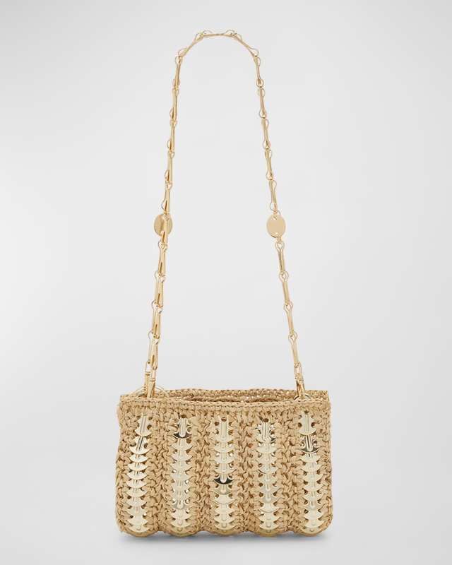 Sac Disc-Link Raffia Shoulder Bag