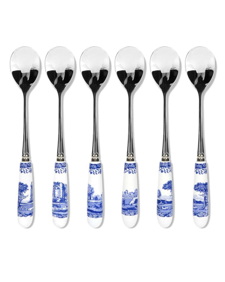 Blue Italian Teaspoons, Set of 6
