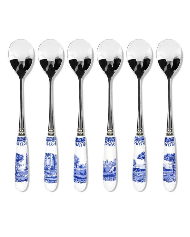 Blue Italian Teaspoons, Set of 6