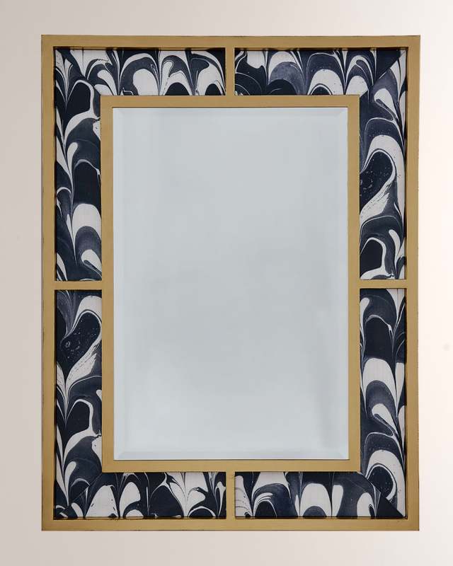 Bedford Mirror with Black Orchid Fabric