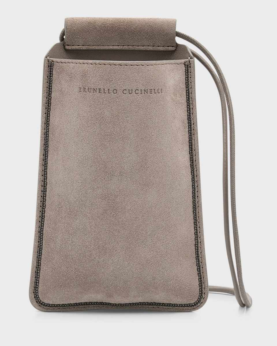Suede Phone Case with Crossbody Strap