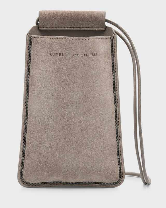 Suede Phone Case with Crossbody Strap