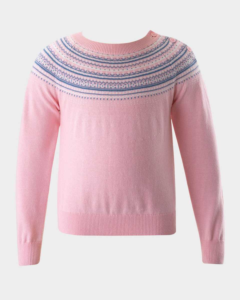 Girl's Sweater W/ Fairisle Intarsia, Size 2-10