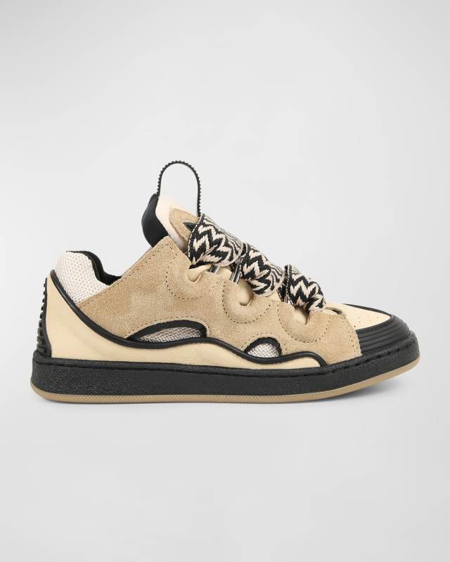 Boy's Curb Suede Chunky Low-Top Sneakers, Kids