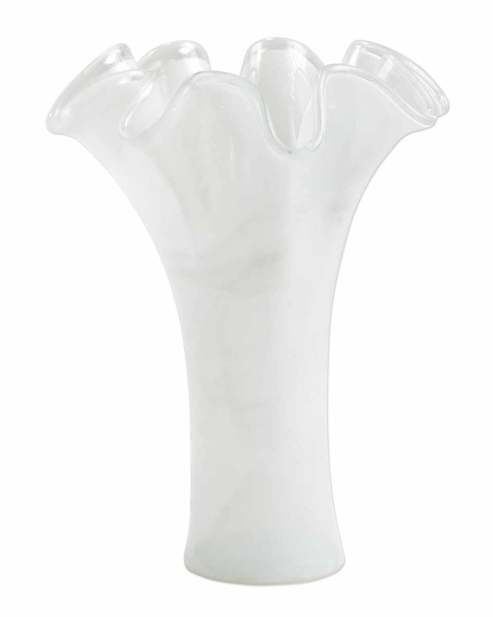 Onda Glass White Short Vase