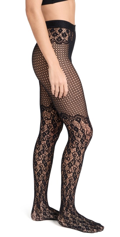 Wolford Flower Lace Tights Black