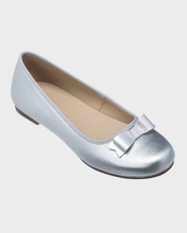 Girl's Camille Metallic Leather Flat, Toddler/Kids