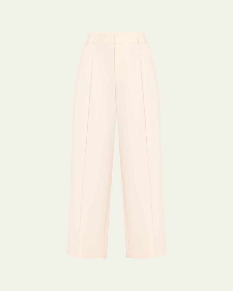 Pintuck Wide-Leg Pants