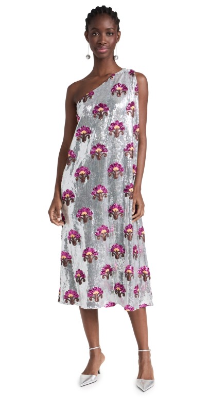 La DoubleJ Roy Midi Dress Textured Sequins