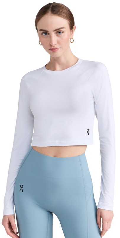 On Movement Long Sleeve Crop Tee White