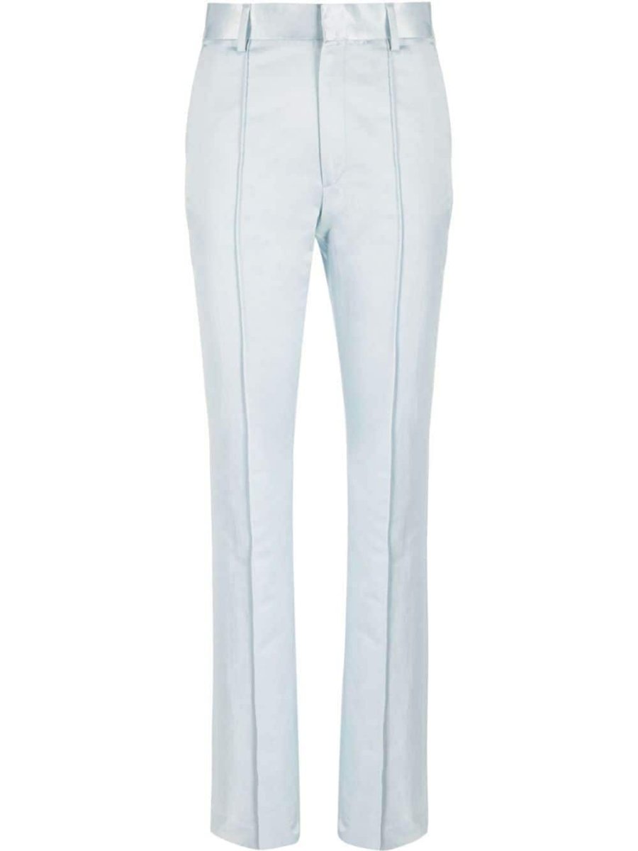 high-waisted slim-cut trousers