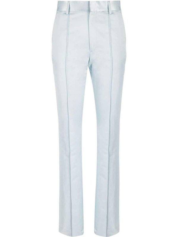 high-waisted slim-cut trousers