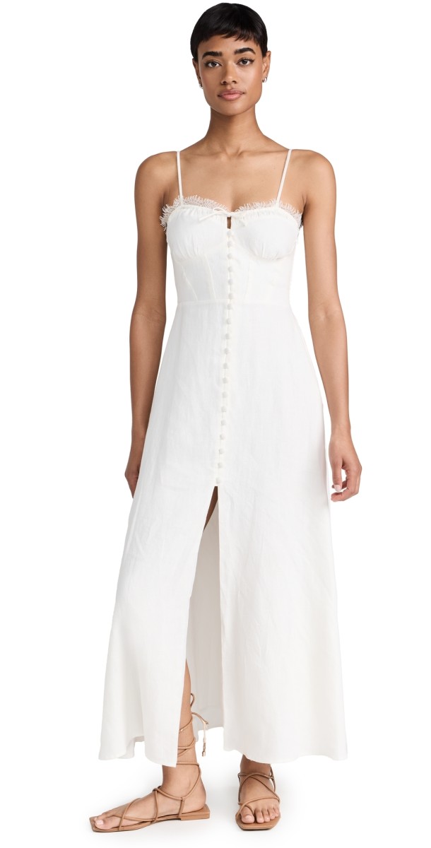 LoveShackFancy Linella Dress Antique White