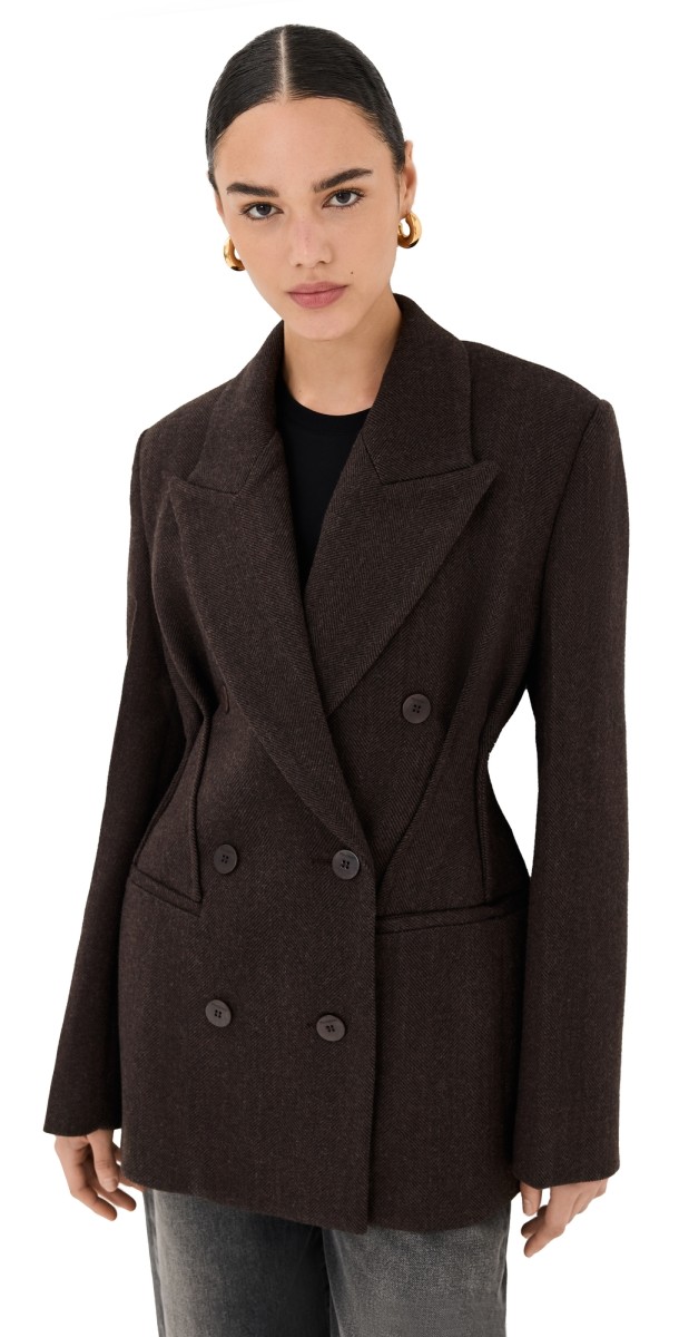JW Anderson Hourglass Double Breasted Jacket Brown