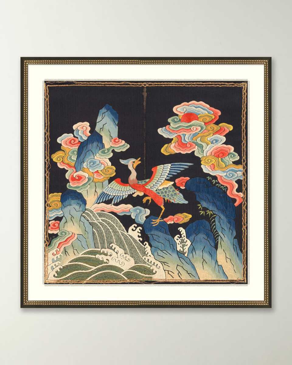 "Rank Badge with Crane" Framed Giclee