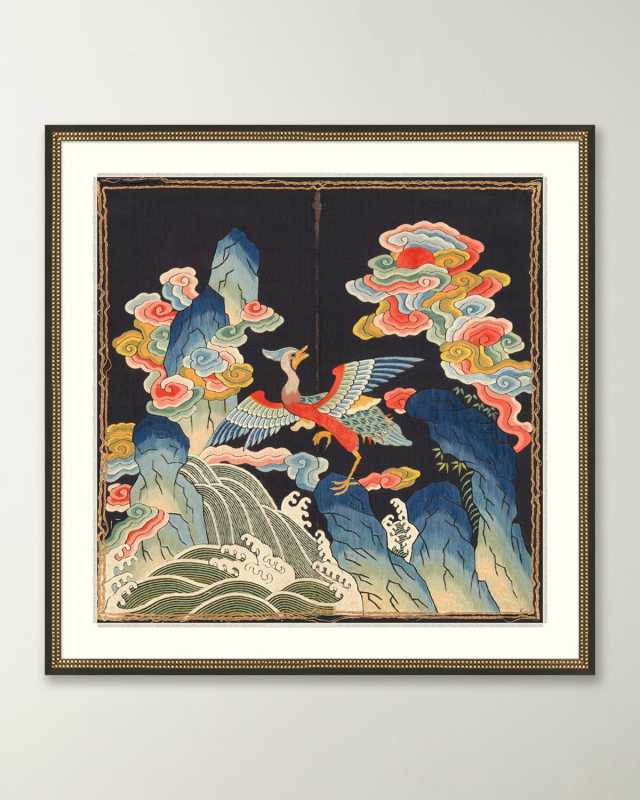 "Rank Badge with Crane" Framed Giclee