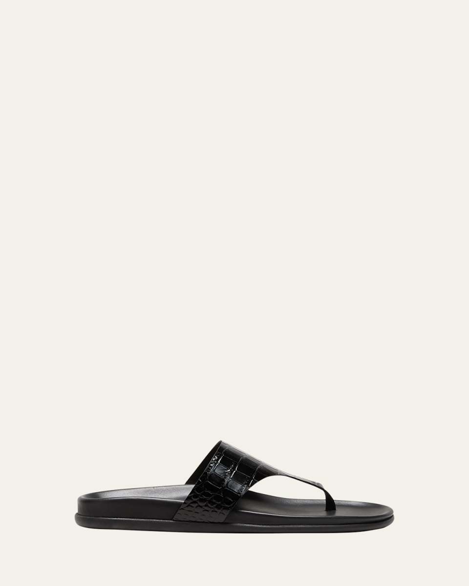 Mera Croco Comfort Thong Sandals