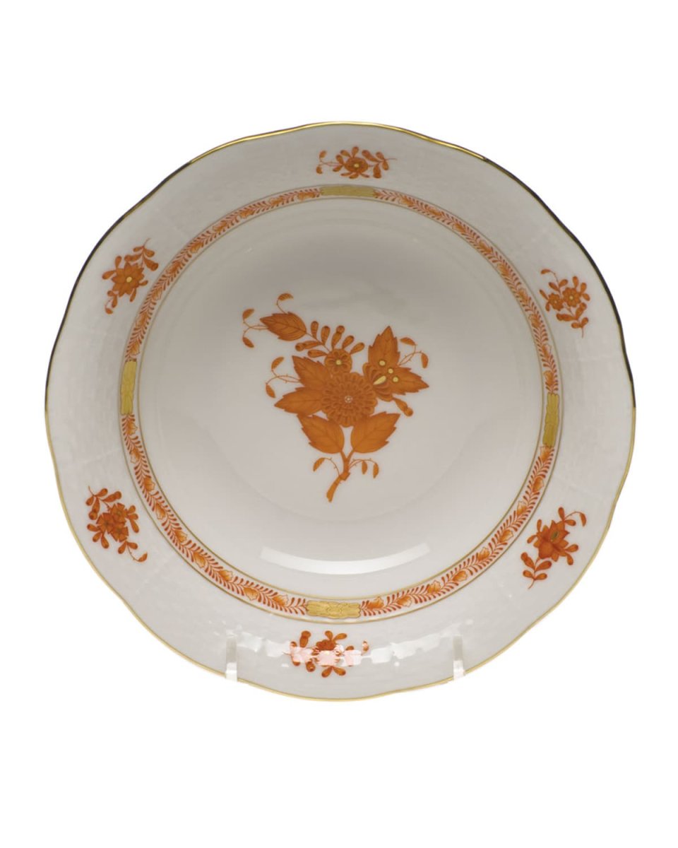 Chinese Bouquet Rust Oatmeal Bowl